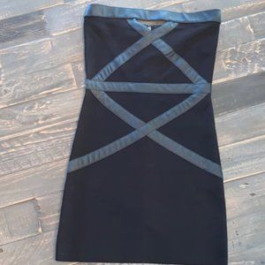 bebe Body Con Black Strapless Dress